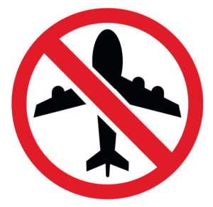 Señal Advertencia Prohibido en Aviones productos de gas